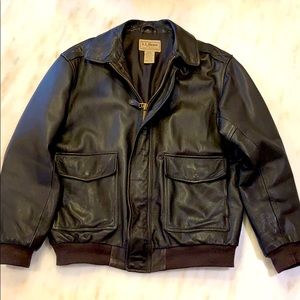 LL Bean Insulated Large leather jacket